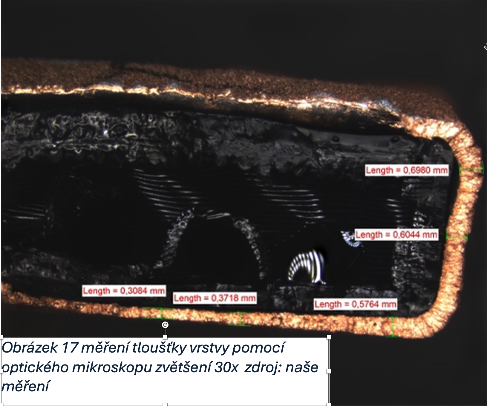 Analýza povrchových vrstev pod stereomikroskopem